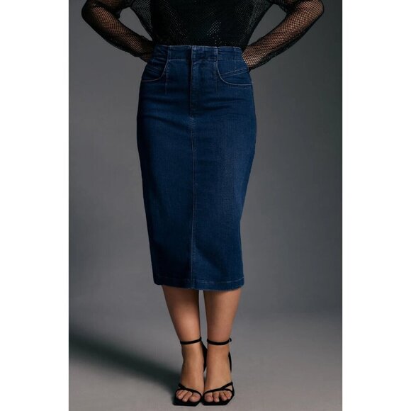 By Anthropologie Denim Midi Skirt The summit 26W - Picture 1 of 3